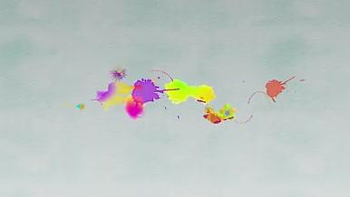 水彩滴动画蝴蝶飞散LOGO片头视频的预览图